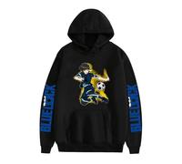 Blue Lock Hooodies Anime Figures Yoichi Isagi Meguru Bachira Graphic Pull à manches longues pour homme femme, D-black, S