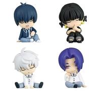 Blue Lock Lot de 4 figurines animées Bachira Meguru Look Up Seishiro Nagi Décoration de gâteau faite à la main 5 cm