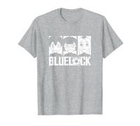 Blue Lock Yoichi Isagi Meguru Bachira Gin Gagamaru Portrait T-Shirt, Homme, Gris Chiné, 4XL