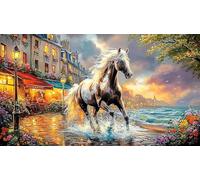 Blue-maned-horse-galloping-through-stormy-sky Papier recyclé Puzzle pour adultes 1000 pièces Jeu familial amusant & stimulant Jeux éducatifs pour adultes et enfants de 12 ans et plus 70x50/1000 pièces