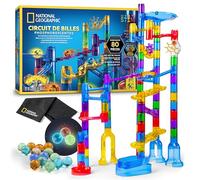Blue Marble National Geographic Circuit à Billes Fluorescent - Jeu de Construction avec 15 Billes en Verre Lumineuses & Sac de Rangement, Jouet STEM pour Garçons et Filles