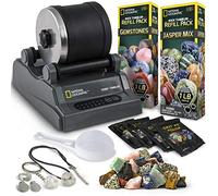 Blue Marble National Geographic Hobby Rock Tumbler Kit - Rock Polisher for Kids & Adults, Noise-Reduced Barrel, Grit, 2.5 pounds Raw Gemstone & Jasper Mix, Great STEM Hobby Kit