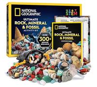 NATIONAL GEOGRAPHIC Kit Enfant Roche Volcanique et Fossiles - 300 Pièces incluant des Géodes, des Fossiles Véritables, du Quartz Rose, du Jaspe, de l’Aventurine, des Minéraux et Cristaux