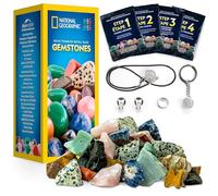 Blue Marble National Geographic Recharge pour Polisseuse de Pierres - 453 g de Gemmes et Minéraux Bruts Dont Améthyste et Quartz - Kit de Polissage, Accessoires de Bijoux