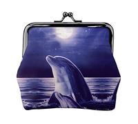 Blue Marine Life Print Petit Porte-Monnaie Kiss-Lock Pochette en Cuir Changer de Portefeuille Cadeaux pour Hommes Femmes