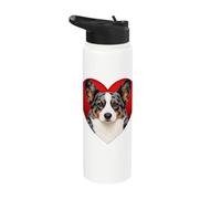 Blue Merle Cardigan Welsh Corgi Cœur Stainless Steel Insulated Water Bottle