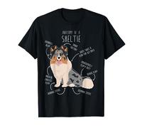 Blue Merle Sheltie Shetland Sheepdog Anatomy, chien mignon drôle T-Shirt