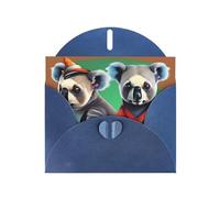 Blue MJHKXLJ Carte de vœux avec imprimé koalas drôles nacrés - Enveloppe incluse - Parfait pour Noël, les anniversaires, la Saint-Valentin, les mariages et plus encore