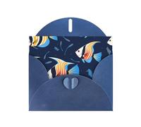 Blue MJHKXLJ Carte de vœux avec imprimé poisson ange nacré - Enveloppe incluse - Parfait pour Noël, les anniversaires, la Saint-Valentin, les mariages, et plus encore
