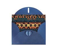Blue MJHKXLJ Carte de vœux Motif ethnique tribal africain nacré Enveloppe incluse Parfait pour Noël, anniversaires, Saint-Valentin, mariages et plus encore