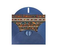 Blue MJHKXLJ Carte de vœux Motif ethnique tribal africain nacré Enveloppe incluse Parfait pour Noël, anniversaires, Saint-Valentin, mariages et plus encore