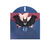 Blue MJHKXLJ Carte de vœux nacrée avec imprimé chauve-souris d'Halloween - Enveloppe incluse - Parfait pour Noël, les anniversaires, la Saint-Valentin, les mariages et plus encore