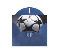 Blue MJHKXLJ Carte de vœux nacrée avec imprimé football noir et blanc - Enveloppe incluse - Parfait pour Noël, les anniversaires, la Saint-Valentin, les mariages, et plus encore