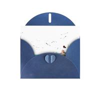 Blue MJHKXLJ Carte de vœux nacrée avec inscription « Little Girl watching seagulls on the reef » - Enveloppe incluse - Parfait pour Noël, les anniversaires, la Saint-Valentin, les mariages, etc