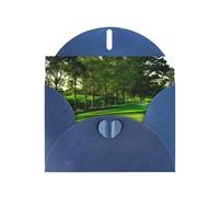 Blue MJHKXLJ Carte de vœux nacrée Motif parcours de golf Avec enveloppe incluse Idéal pour Noël, anniversaires, Saint-Valentin, mariages et plus encore