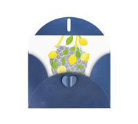 Blue MJHKXLJ Lemons falling from the net bag Carte de vœux nacrée avec enveloppe incluse Parfait pour Noël, anniversaires, Saint-Valentin, mariages, et plus encore