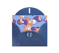 Blue MJHKXLJ Rabbit holding the ball Prints Carte de vœux nacrée - Enveloppe incluse - Parfait pour Noël, les anniversaires, la Saint-Valentin, les mariages, et plus encore