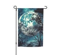 Blue Moon Drapeau de jardin 30,5 x 45,7 cm Printemps Été Automne Hiver Drapeaux saisonniers double face Drapeaux de vacances Bannière Extérieur Intérieur Yard Drapeau pour décoration de maison