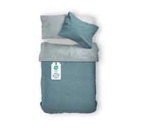 BLUE MOON Linge de Lit Mako - Ensemble de Lit en Satin 100% Coton - 1 Housse de Couette 140 x 200 & 1 Taie d'oreiller 70 x 90 - Draps Réversibles pour Lit 2 Personnes - Plusieurs Couleurs Disponibles