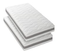 BLUE MOON. Lot de 2 Matelas 3D TWIST 90x200. Mousse profilée 5 zones de confort. Épaisseur 15 cm. Compatible lits IKEA. Fabriqué en Belgique. Garantie 7 ans