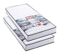 BLUE MOON Lot de 2 Matelas Mousse 90x190 London - Mousse profilée 5 Zones de Confort - Soutien Ferme - 15cm - Fabriqué en Belgique
