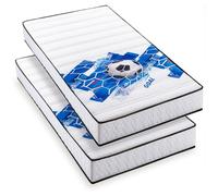 BLUE MOON Lot de 2 Matelas Mousse 90x190 Football - Mousse profilée 5 Zones de Confort - Soutien Ferme - 15cm - Fabriqué en Belgique