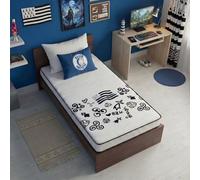 BLUE MOON Matelas Mousse 90x190 Breizh - Mousse profilée 5 Zones de Confort - Soutien Ferme - 15cm - Fabriqué en Belgique