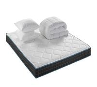 BLUE MOON Pack ATM Matelas Premium Atmosphere 160x200cm + 1 Couette + 2 Oreillers. 7 Zones de Confort, Epaisseur 19 cm. Ressorts ensachés. Fabriqué en Belgique. Matelas Garantie 10 Ans