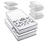 BLUE MOON Pack Breizh - Lot de 2 Matelas Breizh Mousse 90x190 + 2X Couettes + 2X Oreillers- Fabriqué en Belgique