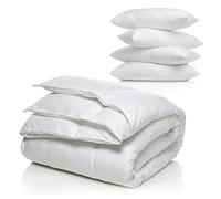 BLUE MOON Pack ÉTÉ Couette 220x240 cm + 4 Oreillers 60x60-200g/m² - Confort Hypoallergénique - Fabriqué en Belgique