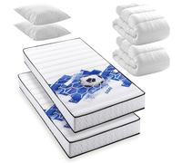 BLUE MOON Pack Football 2 Matelas Mousse Football 90x190 + 2 Couettes + 2 Oreillers. Mousse profilée 5 Zones de Confort. Épaisseur 15cm - Fabriqué en Belgique