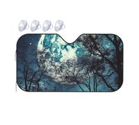 Blue Moon - Pare-soleil pliable pour pare-brise de voiture - Pare-soleil pour fenêtre avant de voiture - Pour le soleil, la chaleur et les rayons UV - Protection de pare-soleil automatique pour