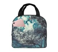Blue Moon - Sac à déjeuner isotherme réutilisable et étanche avec poches latérales - Grand sac à repas pour le travail, les voyages et l'extérieur