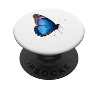 Blue Morpho Papillon Insecte Tropical PopSockets PopGrip Adhésif