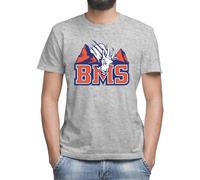 Blue Mountain State BMS T-Shirt Gris Classique Homme Col Rond Manches Courtes Large