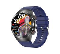 (Blue, Multicolor) E800 1.49-inch AMOLED Screen Bluetooth Call Laser Therapy ECG Smart Watch, Silicone Strap - Red