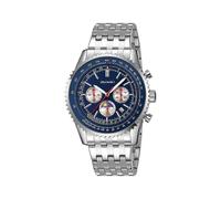 (Blue, Multicolor) SKMEI 9348 Multifunctional Quartz Watch Three Small Dials Stainless Steel Band Waterproof Watch