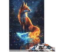 Blue Neon Fox and The Moon Puzzle 1000 Pièces Cadeau Unique Jeu Éducatif Défi Jouet À De Qualité Supérieure Peinture Art pour Adultes Et Enfants À Partir De 14 Ans 1000pcs (75x50cm)