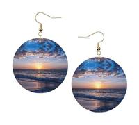 Blue Ocean Ensemble de boucles d'oreilles en cuir pour femme, 1 paire de boucles d'oreilles légères pour oreilles percées Bohème Bijoux Cadeau pour femmes et filles