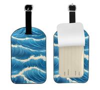Blue Ocean Étiquette de bagage élégante Motif paysage marin 10 x 7 cm
