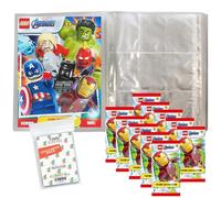 Blue Ocean Lego Avengers Series 1 Trading Cards Bundle mit 1 Videere Sammelmappe + 10 Booster + 2 Limited Star Wars Cartes + Exclusives Collect-it Sleeves