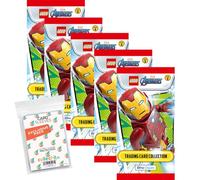 Blue Ocean Lego Avengers Series 1 Trading Cards Bundle mit 5 Booster + 2 Limited Star Wars Cartes + Exclusives Collect-it Sleeves