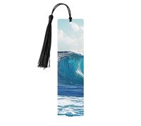 Blue Ocean Lot de 5 marque-pages en bois imprimés double face pour les amateurs de livres, accessoires de cahier, cadeaux d'anniversaire pour homme