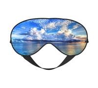 Blue Ocean Masque de sommeil confortable pour les yeux pour dormir, masque de sommeil bloquant la lumière avec sangle réglable
