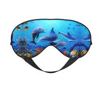 Blue Ocean Masque de sommeil confortable pour les yeux pour dormir, masque de sommeil bloquant la lumière avec sangle réglable