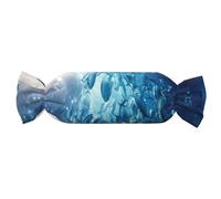 Blue Ocean Oreiller cylindrique polyvalent respectueux de l'environnement Motif poissons sous-marins Décoration d'intérieur