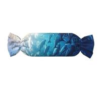 Blue Ocean Oreiller cylindrique polyvalent respectueux de l'environnement Motif poissons sous-marins Décoration d'intérieur
