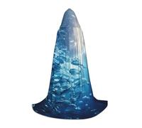 Blue Ocean Peignoir à capuche avec imprimé poisson sous-marin pour adulte - Cape de moine prêtre pour Halloween, cosplay, chevalier, noir, Medium