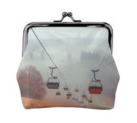 Blue Ocean Print Fashion Ms Pochette en cuir Portefeuille portable Kiss-Lock Sac d'argent Mignon Pochette pour femme