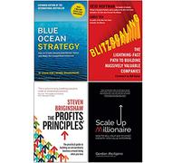 Blue Ocean Strategy Expanded Edition [Relié], Blitzscaling, The Profits Principles, Scale Up Millionaire 4 Books Collection Set